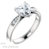Heart Shaped Forever Brilliant Moissanite Engagement Ring #GTJ1232-heart-fb-w