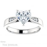 Heart Shaped Forever Brilliant Moissanite Engagement Ring #GTJ1232-heart-fb-w