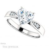 Heart Shaped Forever Brilliant Moissanite Engagement Ring #GTJ1232-heart-fb-w