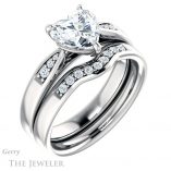 Heart Shaped Forever Brilliant Moissanite Engagement Ring #GTJ1232-heart-fb-w