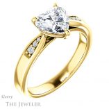 Heart Shaped Forever Brilliant Moissanite Engagement Ring #GTJ1232-heart-fb-y
