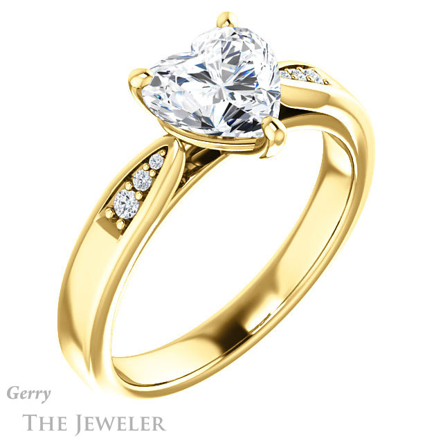 Heart Shaped Forever Brilliant Moissanite Engagement Ring #GTJ1232-heart-fb-y