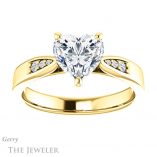 Heart Shaped Forever Brilliant Moissanite Engagement Ring #GTJ1232-heart-fb-y