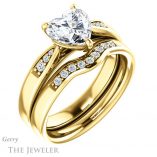 Heart Shaped Forever Brilliant Moissanite Engagement Ring #GTJ1232-heart-fb-y