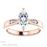 Marquise Cut Forever One Moissanite Engagement Ring #GTJ1232-marquise-fb-r 1 Marquise Cut Forever Brilliant Moissanite Engagement Ring #GTJ1232-marquise-fb-r