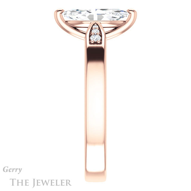 Marquise Cut Forever One Moissanite Engagement Ring #GTJ1232-marquise-fb-r 3 Marquise Cut Forever Brilliant Moissanite Engagement Ring #GTJ1232-marquise-fb-r