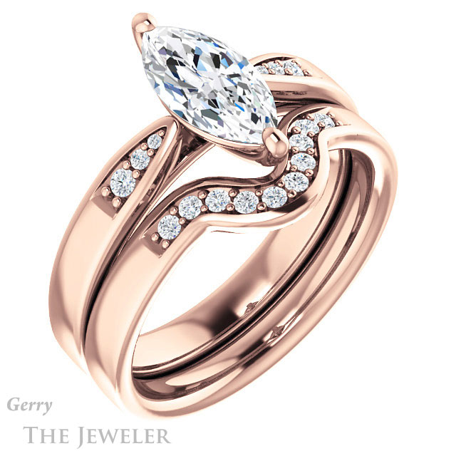 Marquise Cut Forever One Moissanite Engagement Ring #GTJ1232-marquise-fb-r 6 Marquise Cut Forever Brilliant Moissanite Engagement Ring #GTJ1232-marquise-fb-r