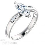 Marquise Cut Forever Brilliant Moissanite Engagement Ring #GTJ1232-marquise-fb-w
