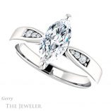 Marquise Cut Forever Brilliant Moissanite Engagement Ring #GTJ1232-marquise-fb-w