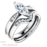 Marquise Cut Forever Brilliant Moissanite Engagement Ring #GTJ1232-marquise-fb-w