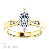 Marquise Cut Forever One Moissanite Engagement Ring #GTJ1232-marquise-fb-y 1 Marquise Cut Forever Brilliant Moissanite Engagement Ring #GTJ1232-marquise-fb-y