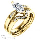 Marquise Cut Forever One Moissanite Engagement Ring #GTJ1232-marquise-fb-y 6 Marquise Cut Forever Brilliant Moissanite Engagement Ring #GTJ1232-marquise-fb-y