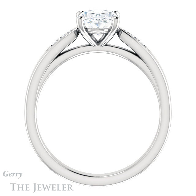 Oval Shaped Forever One Moissanite Engagement Ring #GTJ1232-oval-fo-w