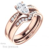 Pear Shaped Forever One Moissanite Engagement Ring #GTJ1232-pear-fb-r 6 Pear Shaped Forever Brilliant Moissanite Engagement Ring #GTJ1232-pear-fb-r