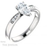 Pear Shaped Forever Brilliant Moissanite Engagement Ring #GTJ1232-pear-fb-w