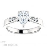 Pear Shaped Forever Brilliant Moissanite Engagement Ring #GTJ1232-pear-fb-w