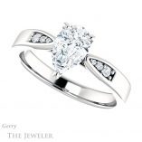 Pear Shaped Forever Brilliant Moissanite Engagement Ring #GTJ1232-pear-fb-w