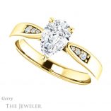 Pear Shaped Forever Brilliant Moissanite Engagement Ring #GTJ1232-pear-fb-y