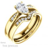 Pear Shaped Forever Brilliant Moissanite Engagement Ring #GTJ1232-pear-fb-y