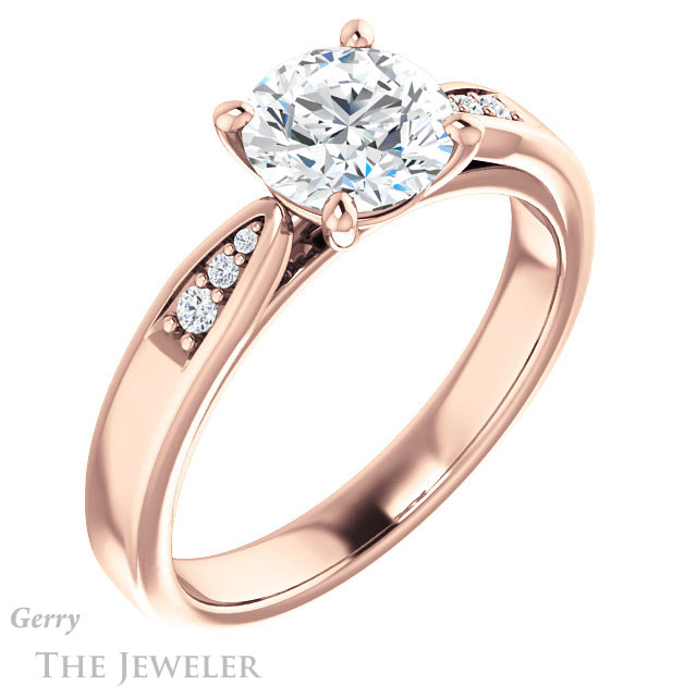 Round Cut Forever One Moissanite Engagement Ring #GTJ1232-round-fo-r 4 Round Cut Forever One Moissanite Engagement Ring #GTJ1232-round-fo-r