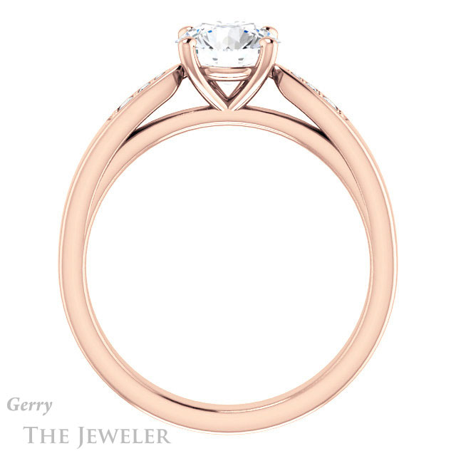 Round Cut Forever One Moissanite Engagement Ring #GTJ1232-round-fo-r