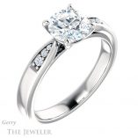 Round Cut Forever One Moissanite Engagement Ring #GTJ1232-round-fo-w
