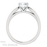 Round Cut Forever One Moissanite Engagement Ring #GTJ1232-round-fo-w