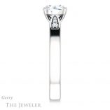 Round Cut Forever One Moissanite Engagement Ring #GTJ1232-round-fo-w