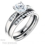 Round Cut Forever One Moissanite Engagement Ring #GTJ1232-round-fo-w