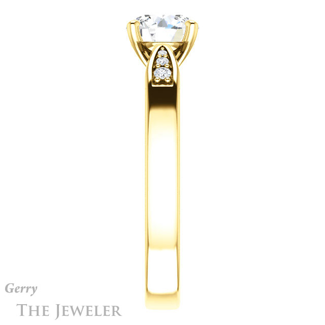 Round Cut Forever One Moissanite Engagement Ring #GTJ1232-round-fo-y 3 Round Cut Forever One Moissanite Engagement Ring #GTJ1232-round-fo-y