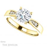Round Cut Forever One Moissanite Engagement Ring #GTJ1232-round-fo-y 5 Round Cut Forever One Moissanite Engagement Ring #GTJ1232-round-fo-y