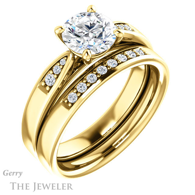 Round Cut Forever One Moissanite Engagement Ring #GTJ1232-round-fo-y 6 Round Cut Forever One Moissanite Engagement Ring #GTJ1232-round-fo-y