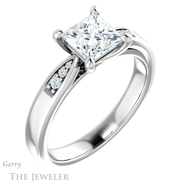Princess Cut Forever One Moissanite Engagement Ring #GTJ1232-square-fo-w
