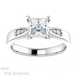 Princess Cut Forever One Moissanite Engagement Ring #GTJ1232-square-fo-w