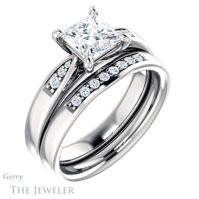 Princess Cut Forever One Moissanite Engagement Ring #GTJ1232-square-fo-w
