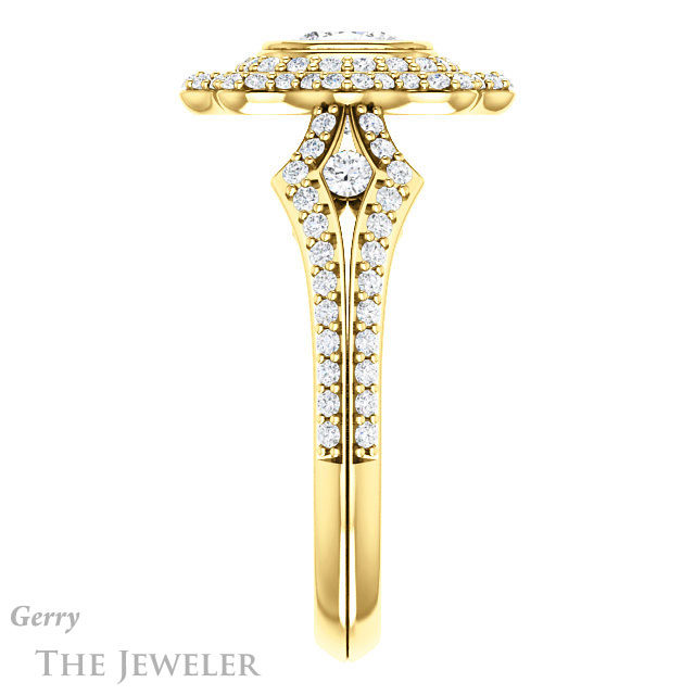 Cushion Cut Forever One Moissanite Engagement Ring #GTJ1233-cushion-fo-y | Gerry The Jeweler Cushion Cut Forever One Moissanite Engagement Ring #GTJ1233-cushion-fo-y