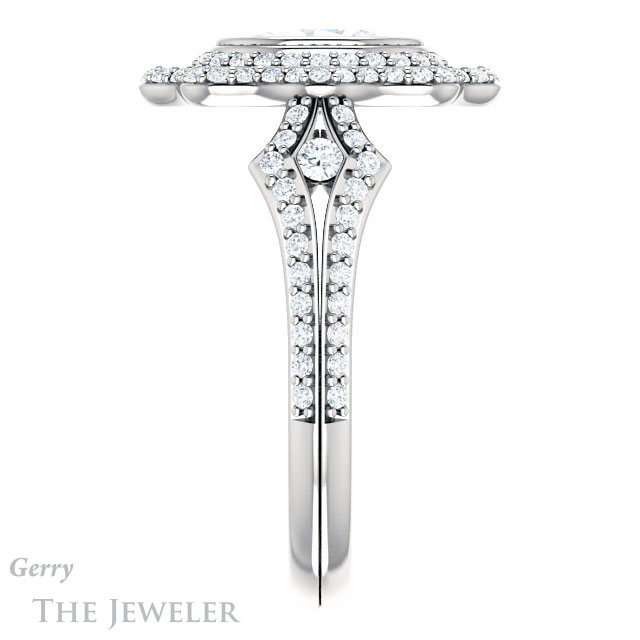 Oval Shaped Forever One Moissanite Engagement Ring #GTJ1233-oval-fo-w | Gerry The Jeweler Oval Shaped Forever One Moissanite Engagement Ring #GTJ1233-oval-fo-w