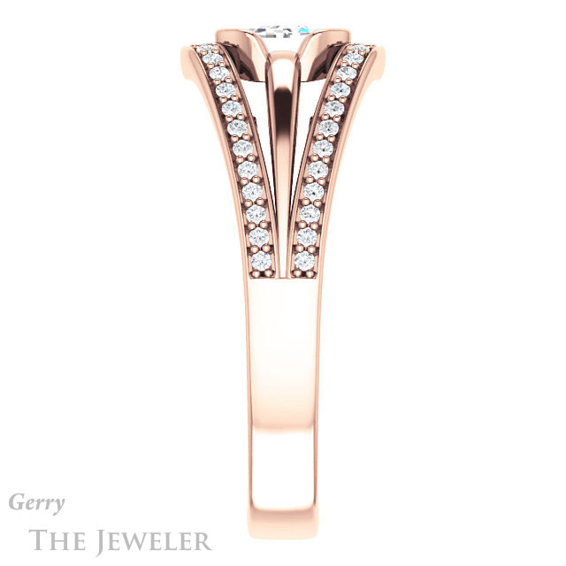 Emerald Cut Forever One Moissanite Engagement Ring #GTJ1236-emerald-fb-r | Gerry The Jeweler Emerald Cut Forever Brilliant Moissanite Engagement Ring #GTJ1236-emerald-fb-r