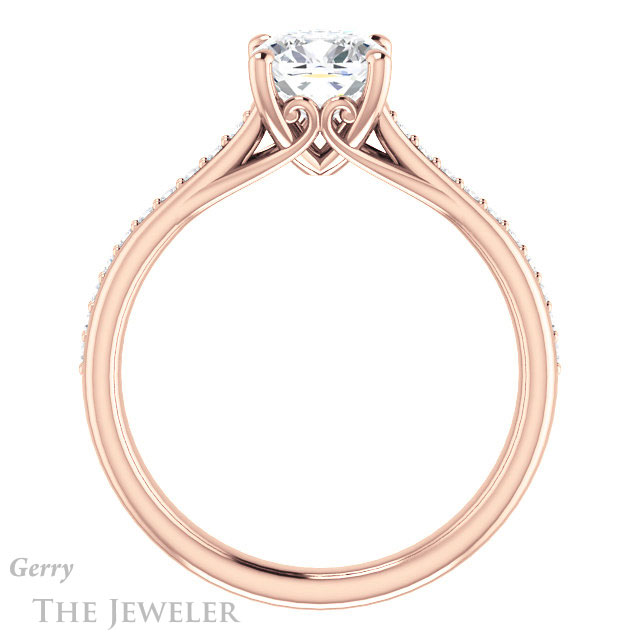 Cushion Cut Forever One Moissanite Engagement Ring #GTJ1238-cushion-fo-r