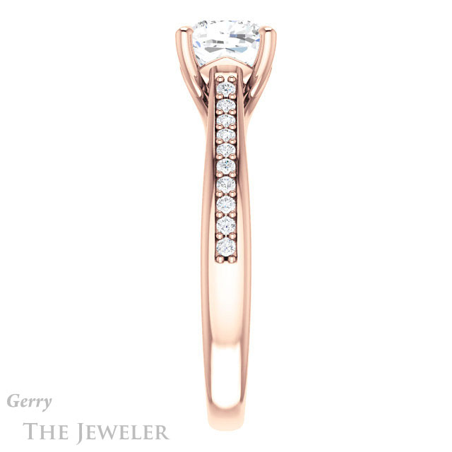 Cushion Cut Forever One Moissanite Engagement Ring #GTJ1238-cushion-fo-r