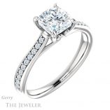Cushion Cut Forever One Moissanite Engagement Ring #GTJ1238-cushion-fo-w 4 Cushion Cut Forever One Moissanite Engagement Ring #GTJ1238-cushion-fo-w