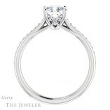 Cushion Cut Forever One Moissanite Engagement Ring #GTJ1238-cushion-fo-w 2 Cushion Cut Forever One Moissanite Engagement Ring #GTJ1238-cushion-fo-w