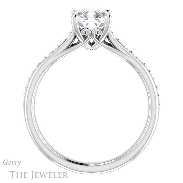 Cushion Cut Forever One Moissanite Engagement Ring #GTJ1238-cushion-fo-w 2 Cushion Cut Forever One Moissanite Engagement Ring #GTJ1238-cushion-fo-w