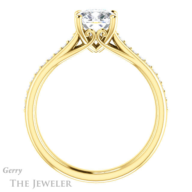Cushion Cut Forever One Moissanite Engagement Ring #GTJ1238-cushion-fo-y 2 Cushion Cut Forever One Moissanite Engagement Ring #GTJ1238-cushion-fo-y