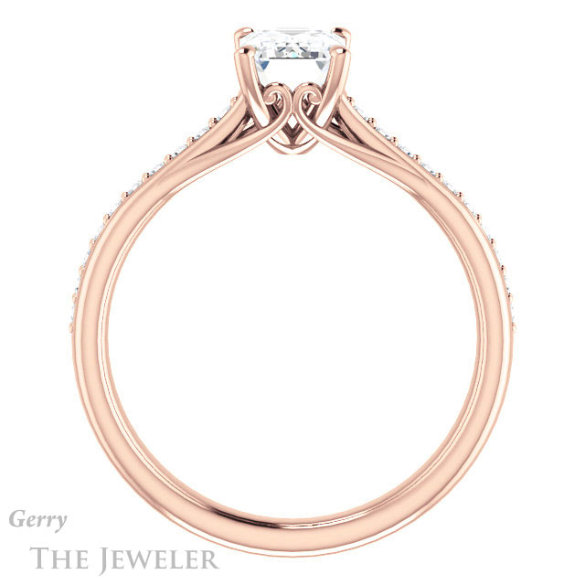 Emerald Cut Forever Brilliant Moissanite Engagement Ring #GTJ1238-emerald-fb-r