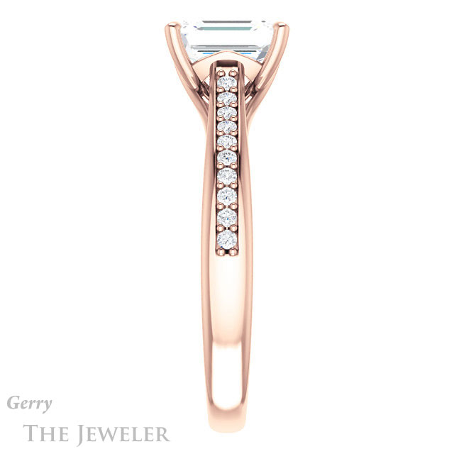 Emerald Cut Forever Brilliant Moissanite Engagement Ring #GTJ1238-emerald-fb-r