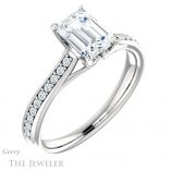 Emerald Cut Forever Brilliant Moissanite Engagement Ring #GTJ1238-emerald-fb-w