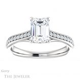 Emerald Cut Forever Brilliant Moissanite Engagement Ring #GTJ1238-emerald-fb-w