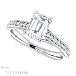 Emerald Cut Forever Brilliant Moissanite Engagement Ring #GTJ1238-emerald-fb-w