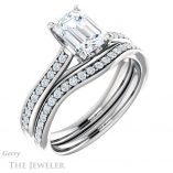 Emerald Cut Forever Brilliant Moissanite Engagement Ring #GTJ1238-emerald-fb-w